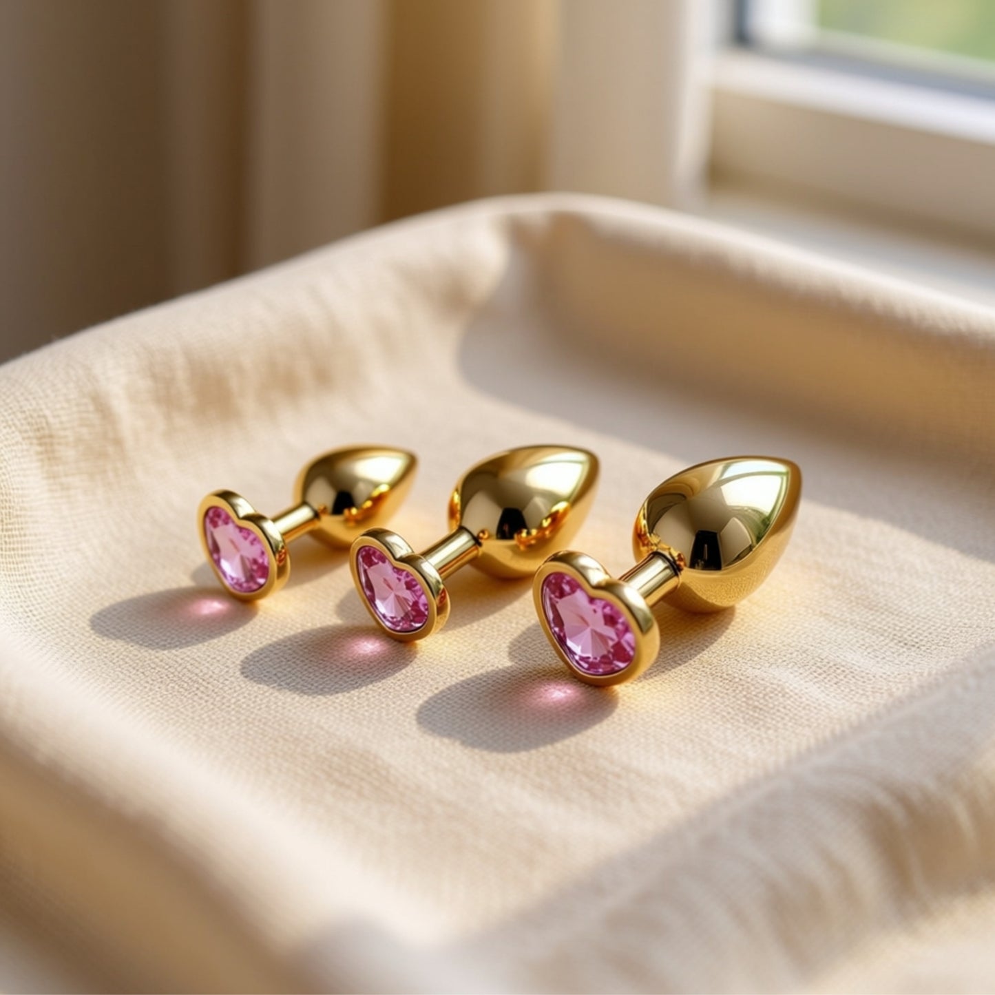 Adam & Eve Rose Gold Heart Gem Anal Training Set