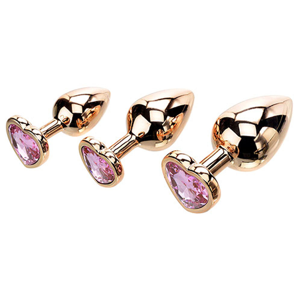Adam & Eve Rose Gold Heart Gem Anal Training Set