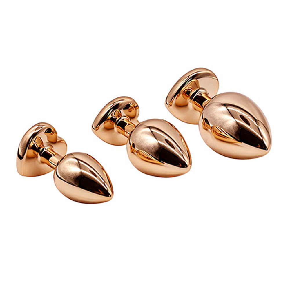 Adam & Eve Rose Gold Heart Gem Anal Training Set