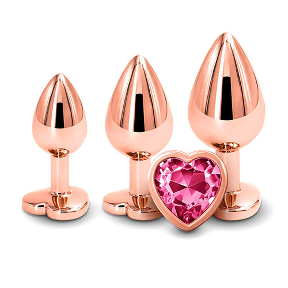 Adam & Eve Rose Gold Heart Gem Anal Training Set