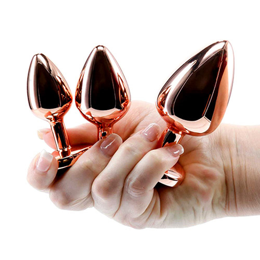 Adam & Eve Rose Gold Heart Gem Anal Training Set