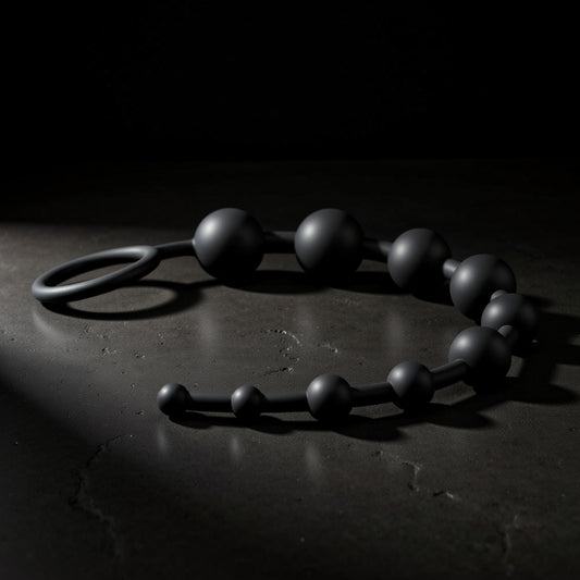 Anal Adventures Platinum 10 Anal Beads - Black
